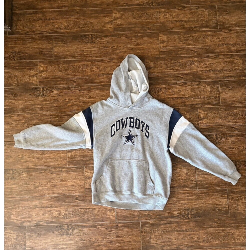 NFL Team Apparel Dallas Cowboys Color-Block Pullover Hoodie - Youth L